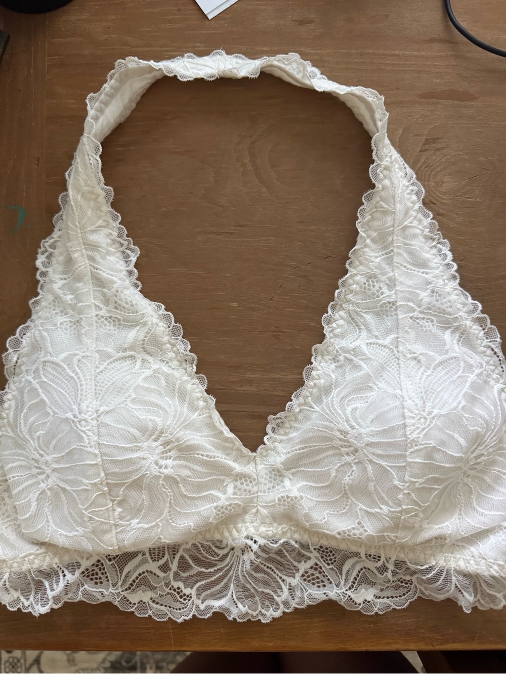 Gilly Hicks White Lace Halter Bralette